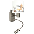BRILAGI - Flexibel LED-vägglampa för barn BOBO 1xE27/25W/230V + LED/3W matt krom/vit/med djurmotiv