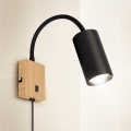 BRILAGI - Flexibel vägglampa med strömbrytare SELE 1xGU10/30W/230V svart/ekdekor