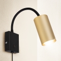 BRILAGI - Flexibel vägglampa med strömbrytare SELE 1xGU10/30W/230V svart/guld
