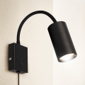 BRILAGI - Flexibel vägglampa med strömbrytare SELE 1xGU10/30W/230V svart