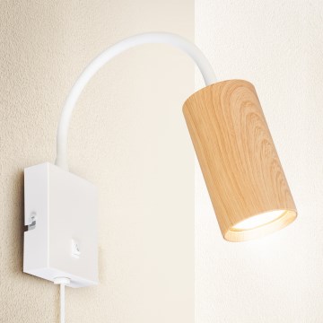 BRILAGI - Flexibel vägglampa med strömbrytare SELE 1xGU10/30W/230V vit/ekdekor