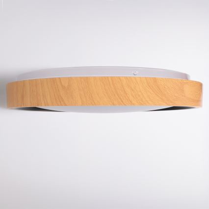 Brilagi - Dimmbar LED-taklampa FLOCO LED/48W/230V 3000-6500K Ø 40 cm trädekor/svart + fjärrkontroll