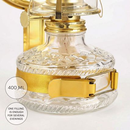 BRILAGI - Fotogenlampa med spegel MERLIN, glänsande guld