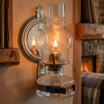 Brilagi - Fotogenlampa MERLIN i svart krom