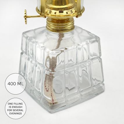 Brilagi - Fotogenlampa MERLIN klar/guld