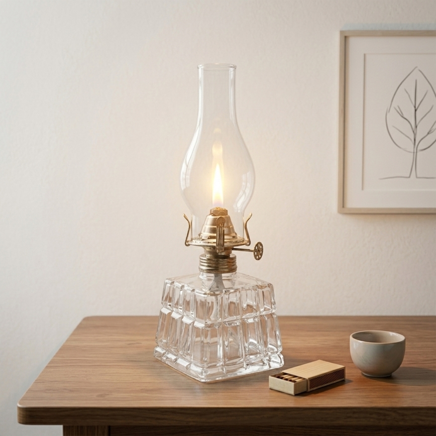 Brilagi - Fotogenlampa MERLIN klar/guldfärgad/patina