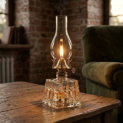 Brilagi - Fotogenlampa MERLIN klar/guldfärgad/patina