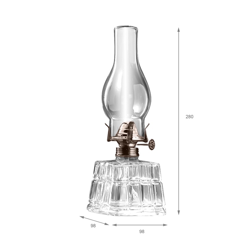 Brilagi - Fotogenlampa MERLIN klar/guldfärgad/patina