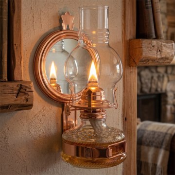 Brilagi - Fotogenlampa MERLIN med spegel, brons/patina