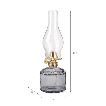 Brilagi - Fotogenlampa MERLIN rökfärgad/grå