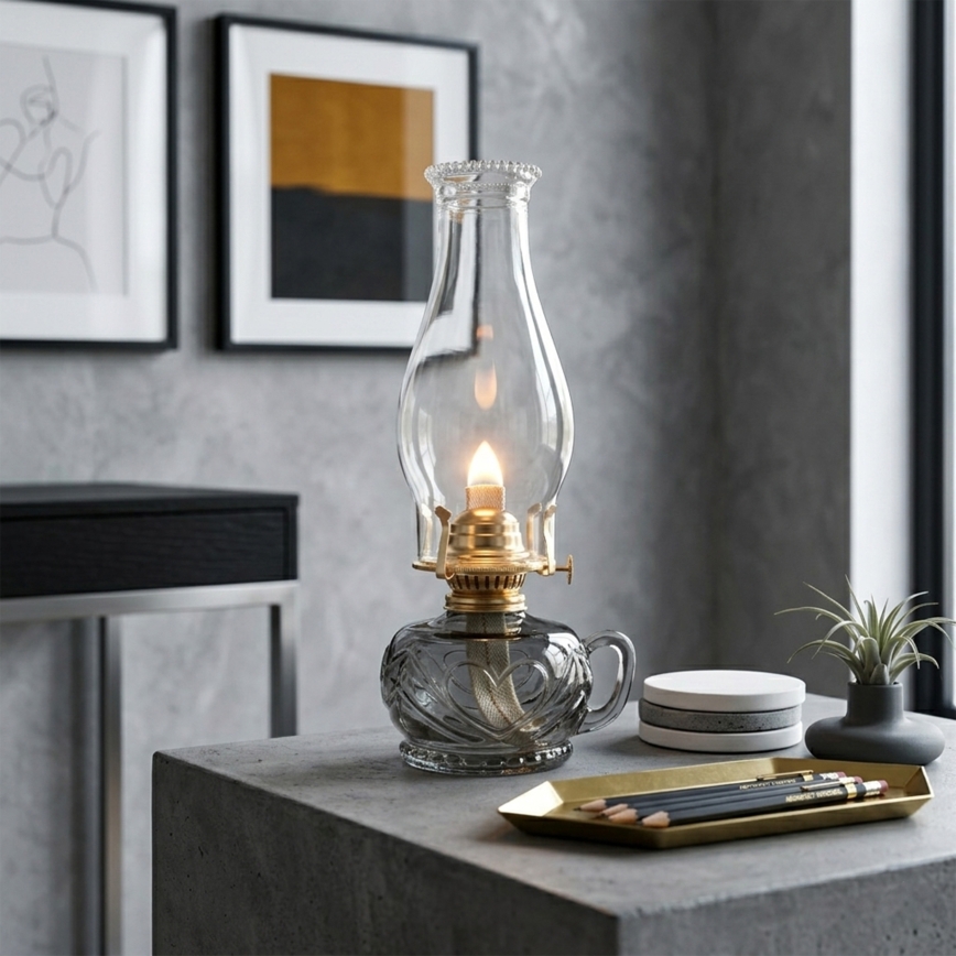Brilagi - Fotogenlampa MERLIN rökfärgad/grå