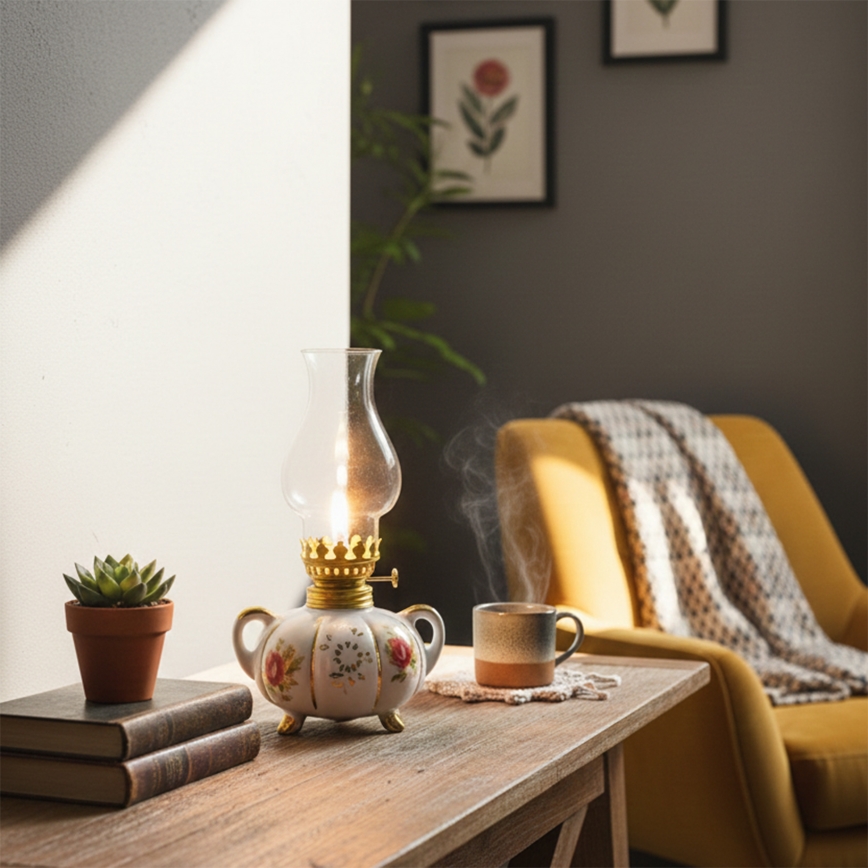 Brilagi - Fotogenlampa MERLIN vit/guld