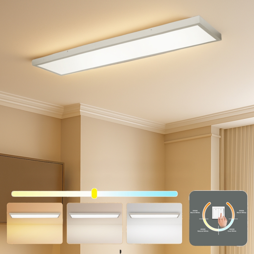 Brilagi - FRAME LED-taklampa för badrum LED/50W/230V 3000/4000/6000K 120x30 cm IP44 silverfärgad