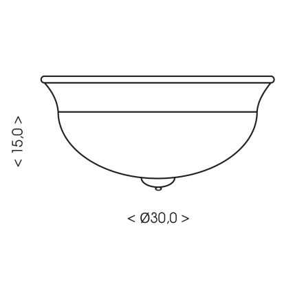 Brilagi - FRESCO taklampa 2xE27/40W/230V, Ø 30 cm, mässing