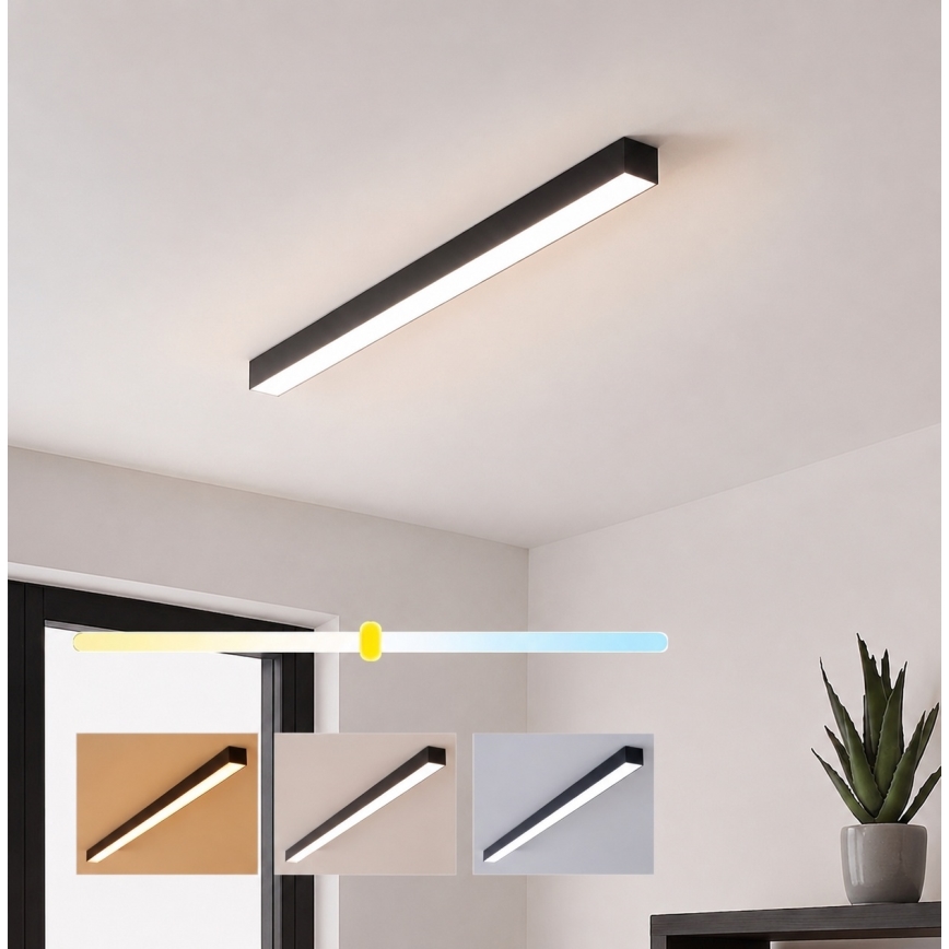 Brilagi - LED ytmonterad takarmatur FULLDAY LED/20/30/40W/230V 2700/4000/6000K 120 cm svart