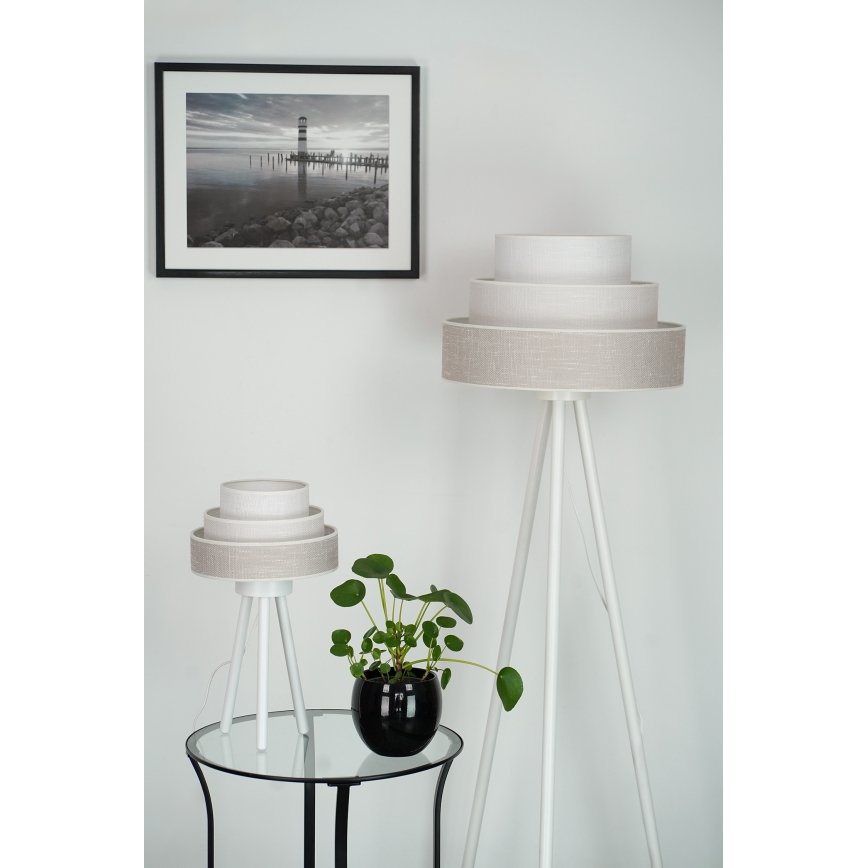 Brilagi - Golvlampa ALASKA LUNETA 1xE27/15W/230V grå/grädde