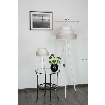 Brilagi - Golvlampa ALASKA LUNETA 1xE27/15W/230V grå/grädde