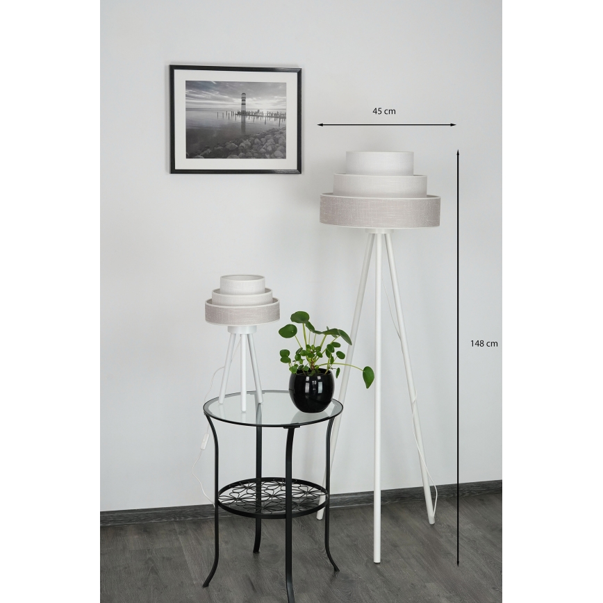 Brilagi - Golvlampa ALASKA LUNETA 1xE27/15W/230V grå/grädde