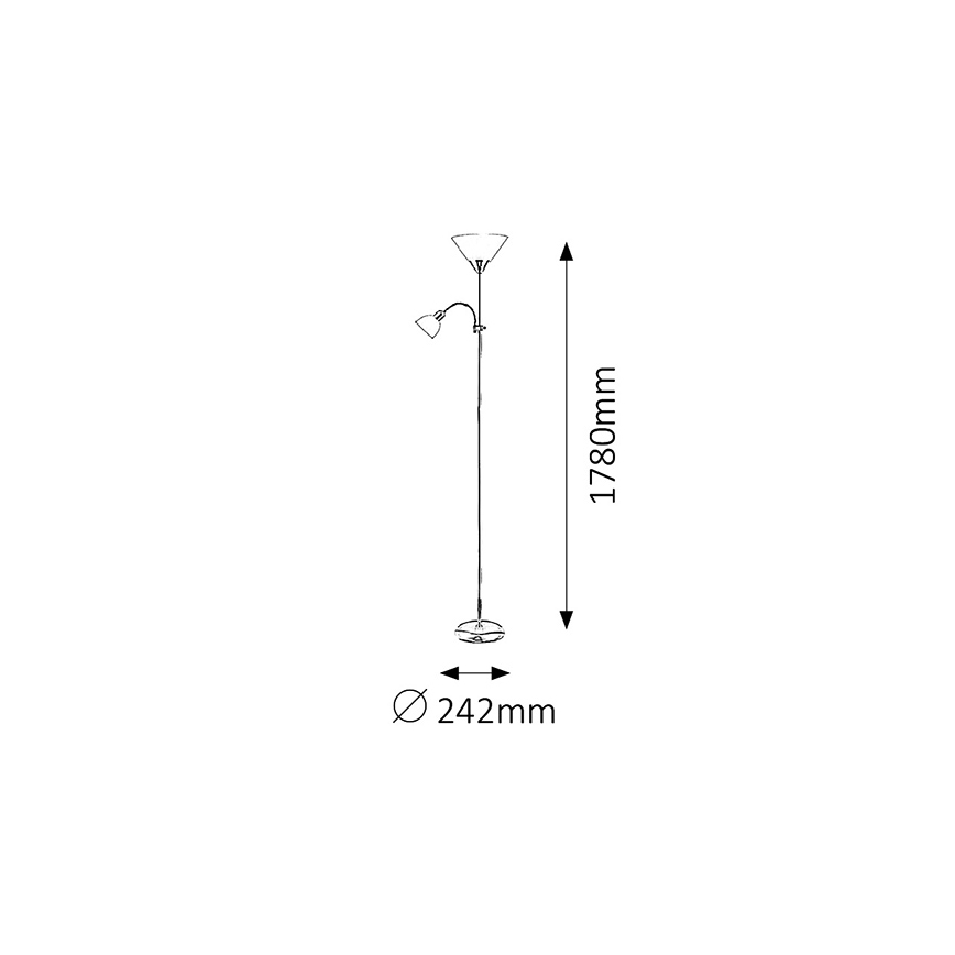 Brilagi - Golvlampa ARIANA 1xE27/100W/230V + 1xE14/25W guld
