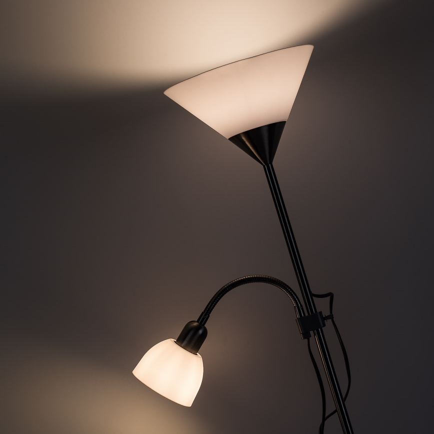 Brilagi - Golvlampa ARIANA 1xE27/100W/230V + 1xE14/25W matt krom