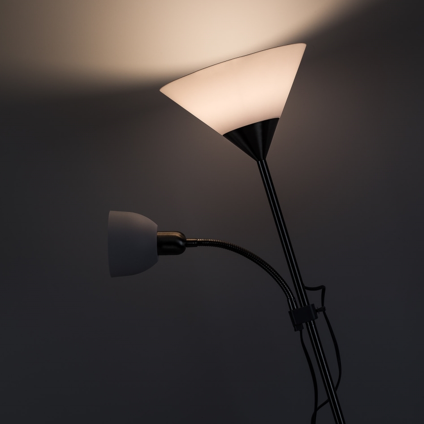 Brilagi - Golvlampa ARIANA 1xE27/100W/230V + 1xE14/25W matt krom