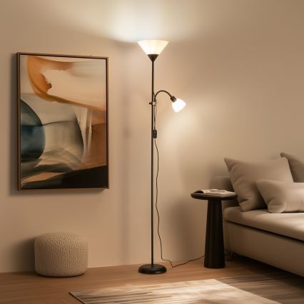 BRILAGI - Golvlampa ARIANA 1xE27/100W/230V + 1xE14/25W svart