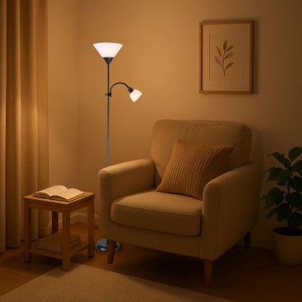 Brilagi - Golvlampa ARIANA 1xE27/100W/230V + 1xE14/25W svart
