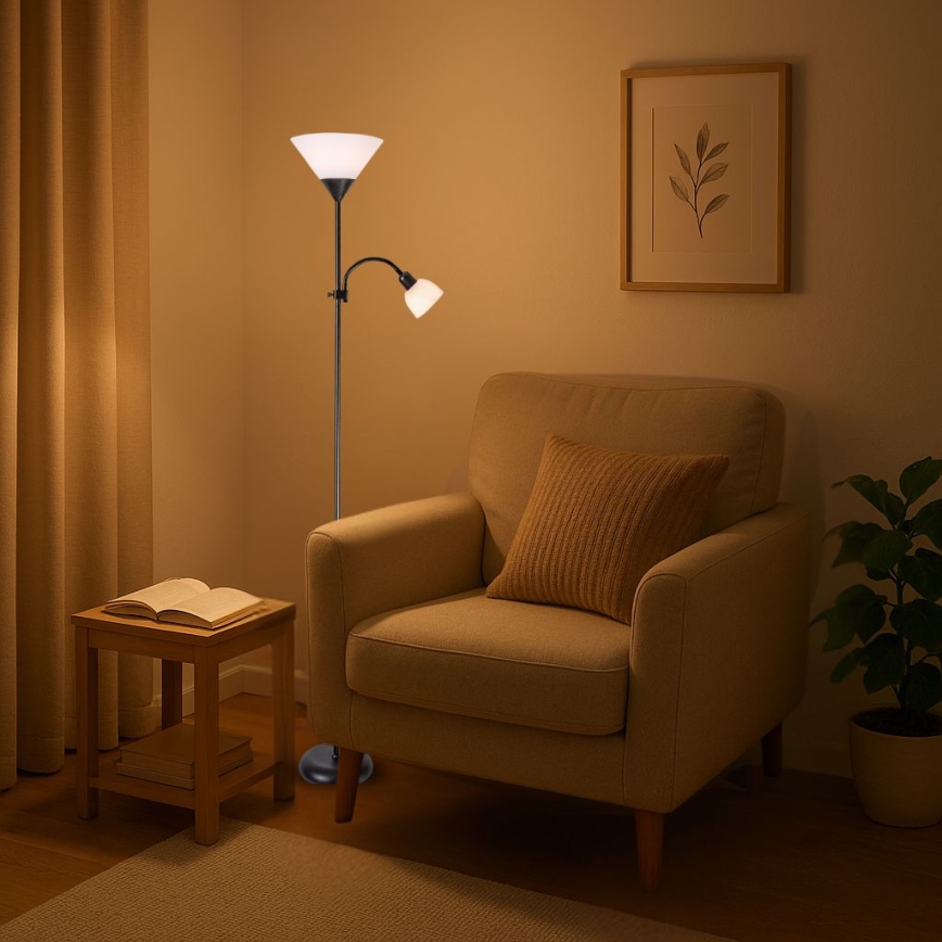 Brilagi - Golvlampa ARIANA 1xE27/100W/230V + 1xE14/25W svart