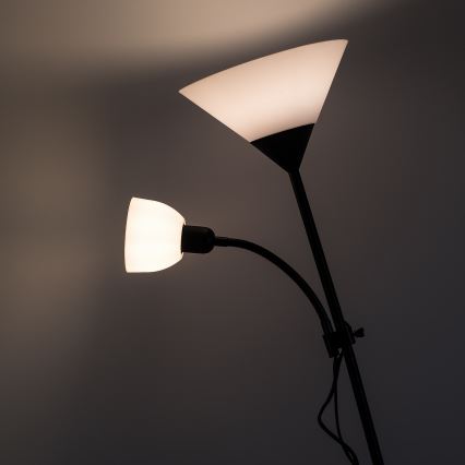 Brilagi - Golvlampa ARIANA 1xE27/100W/230V + 1xE14/25W svart