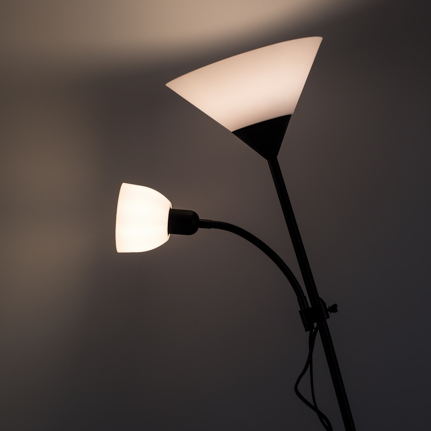Brilagi - Golvlampa ARIANA 1xE27/100W/230V + 1xE14/25W svart
