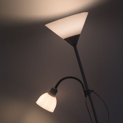Brilagi - Golvlampa ARIANA 1xE27/100W/230V + 1xE14/25W vit
