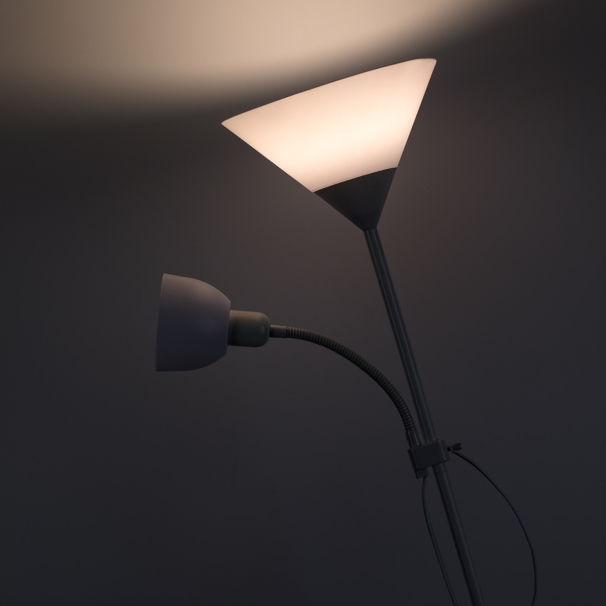 Brilagi - Golvlampa ARIANA 1xE27/100W/230V + 1xE14/25W vit