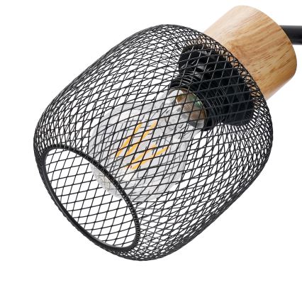 Brilagi - Golvlampa BASKLITE 3xE27/15W/230V trä/svart