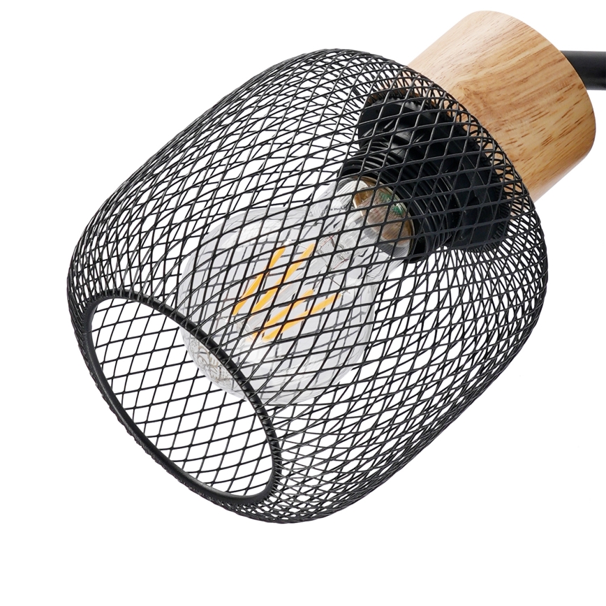 Brilagi - Golvlampa BASKLITE 3xE27/15W/230V trä/svart