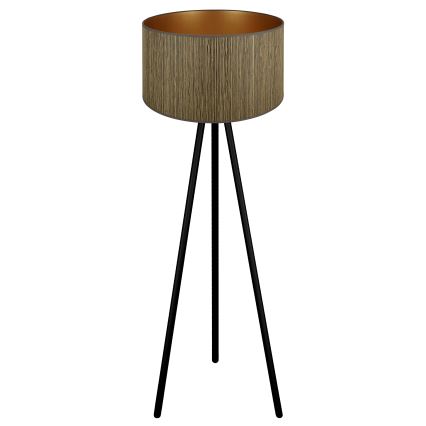 Brilagi - Golvlampa BOSTON ROLLER 1xE27/15W/230V strå brun/guld