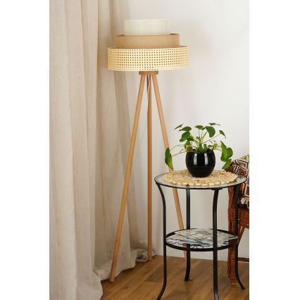 Brilagi - Golvlampa CEDAR LUNETA 1xE27/15W/230V rotting/brun/krämvit