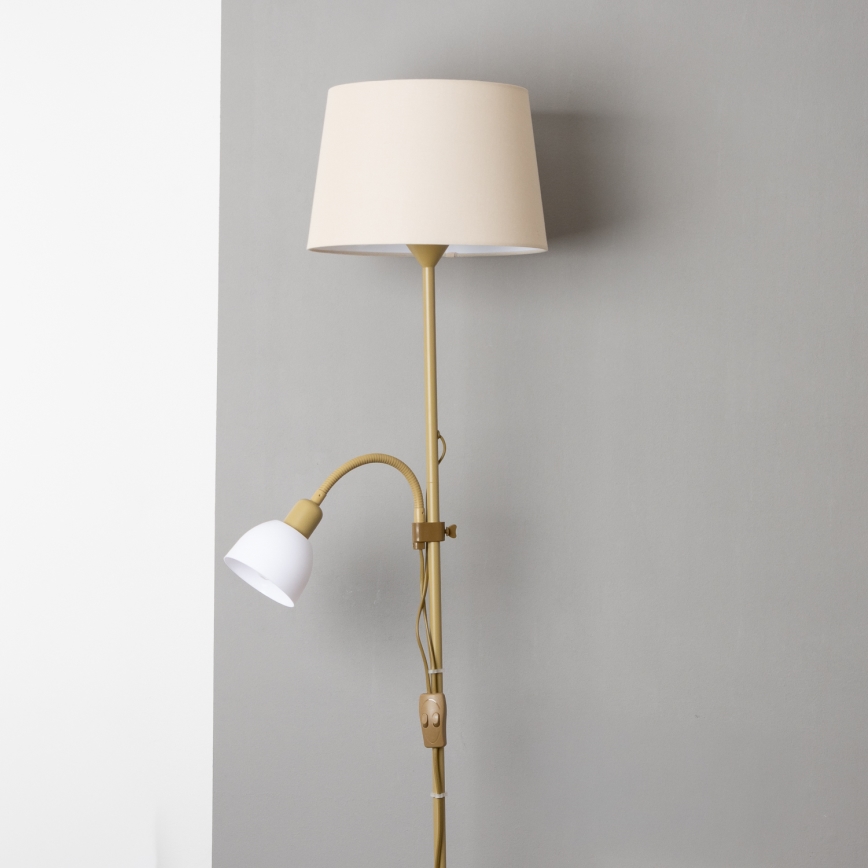 Brilagi - Golvlampa CERIA 1xE27/100W/230V + 1xE14/25W guld/beige