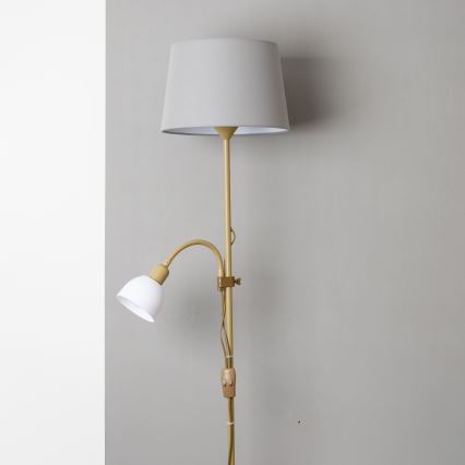 Brilagi - Golvlampa CERIA 1xE27/100W/230V + 1xE14/25W guld/grå