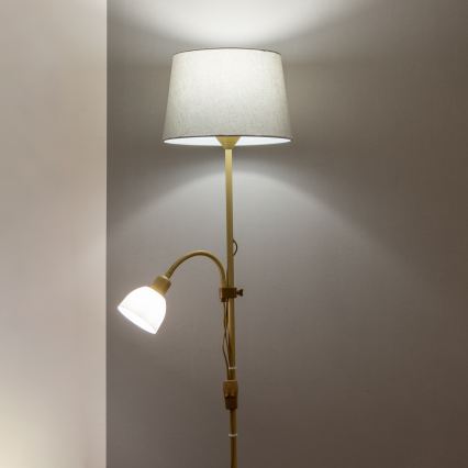 Brilagi - Golvlampa CERIA 1xE27/100W/230V + 1xE14/25W guld/grå