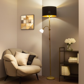 Brilagi - Golvlampa CERIA 1xE27/100W/230V + 1xE14/25W guld/svart