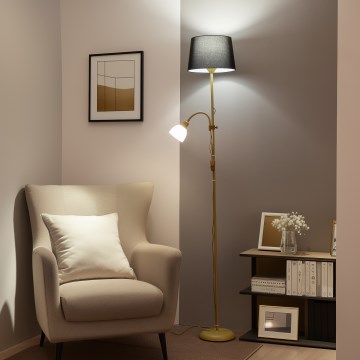 Brilagi - Golvlampa CERIA 1xE27/100W/230V + 1xE14/25W guld/svart