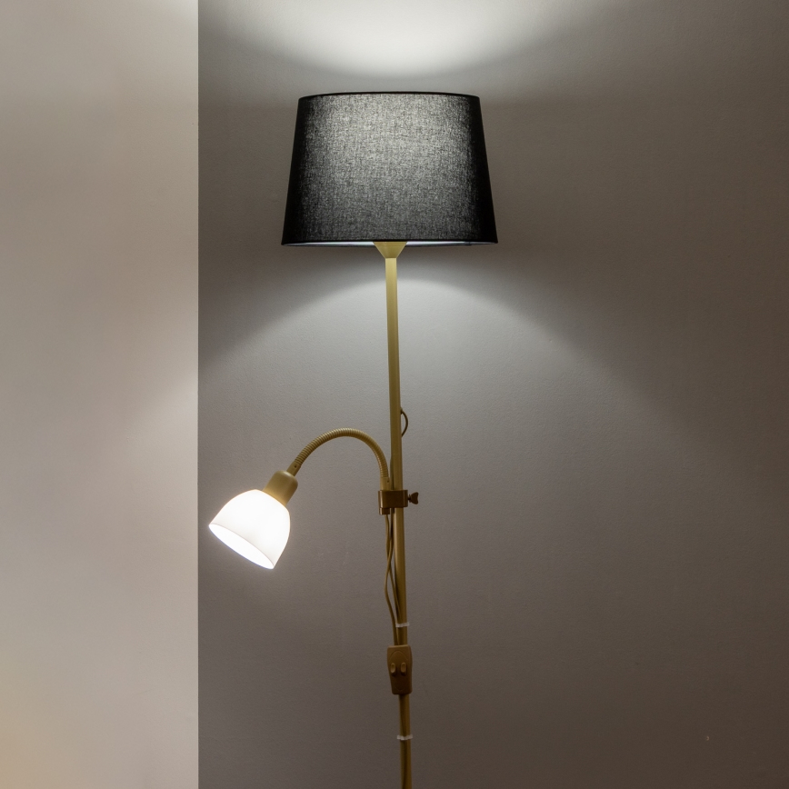 Brilagi - Golvlampa CERIA 1xE27/100W/230V + 1xE14/25W guld/svart