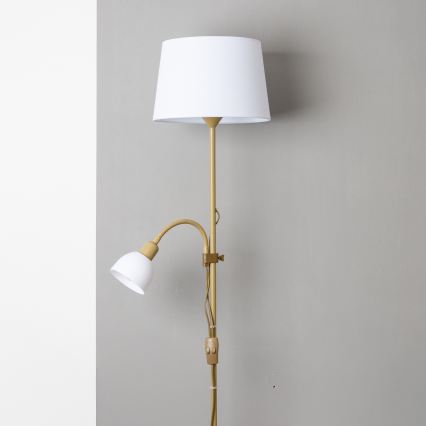 Brilagi - Golvlampa CERIA 1xE27/100W/230V + 1xE14/25W guld/vit