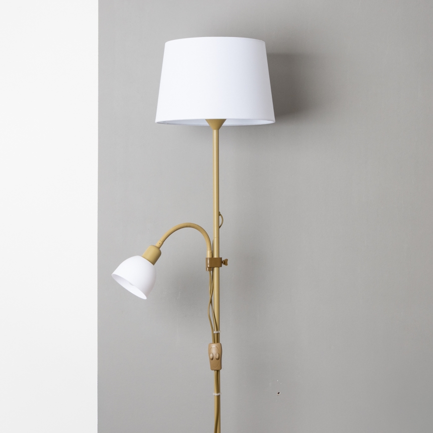 Brilagi - Golvlampa CERIA 1xE27/100W/230V + 1xE14/25W guld/vit