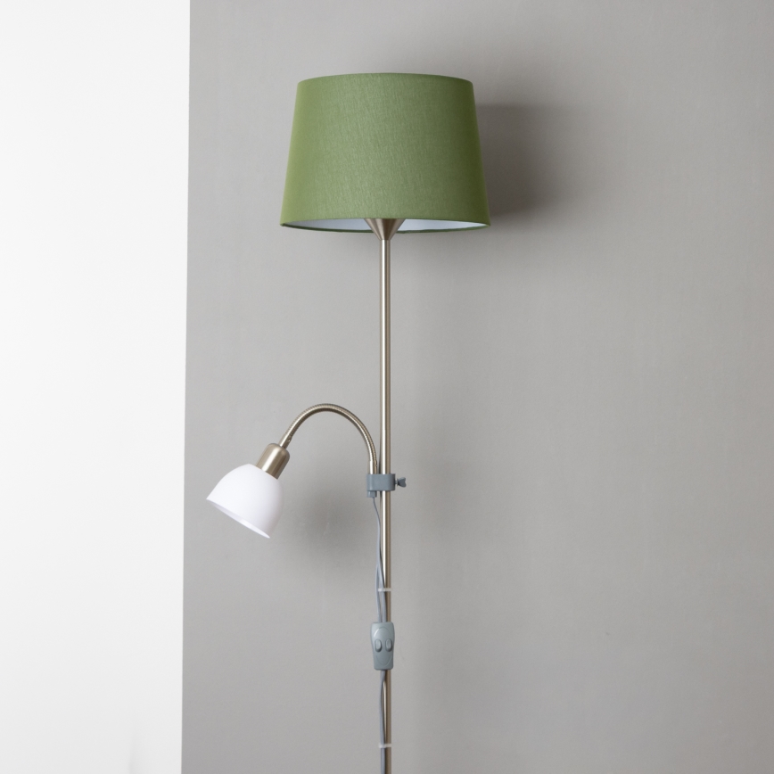 Brilagi - Golvlampa CERIA 1xE27/100W/230V + 1xE14/25W matt krom/grön