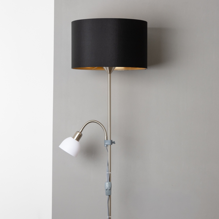 Brilagi - Golvlampa CERIA 1xE27/100W/230V + 1xE14/25W mattkrom/svart