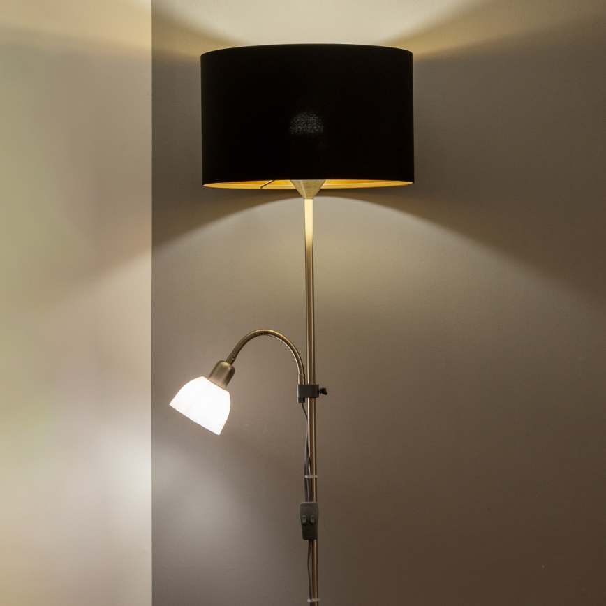 Brilagi - Golvlampa CERIA 1xE27/100W/230V + 1xE14/25W mattkrom/svart