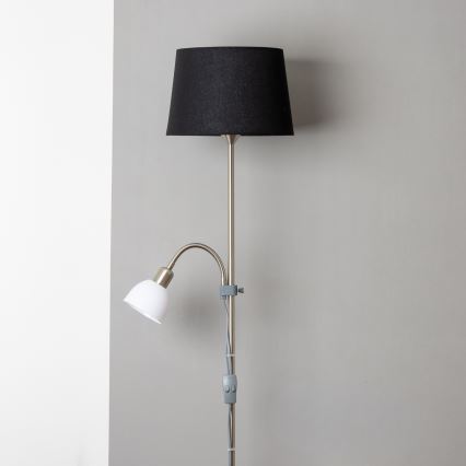 Brilagi - Golvlampa CERIA 1xE27/100W/230V + 1xE14/25W mattkrom/svart
