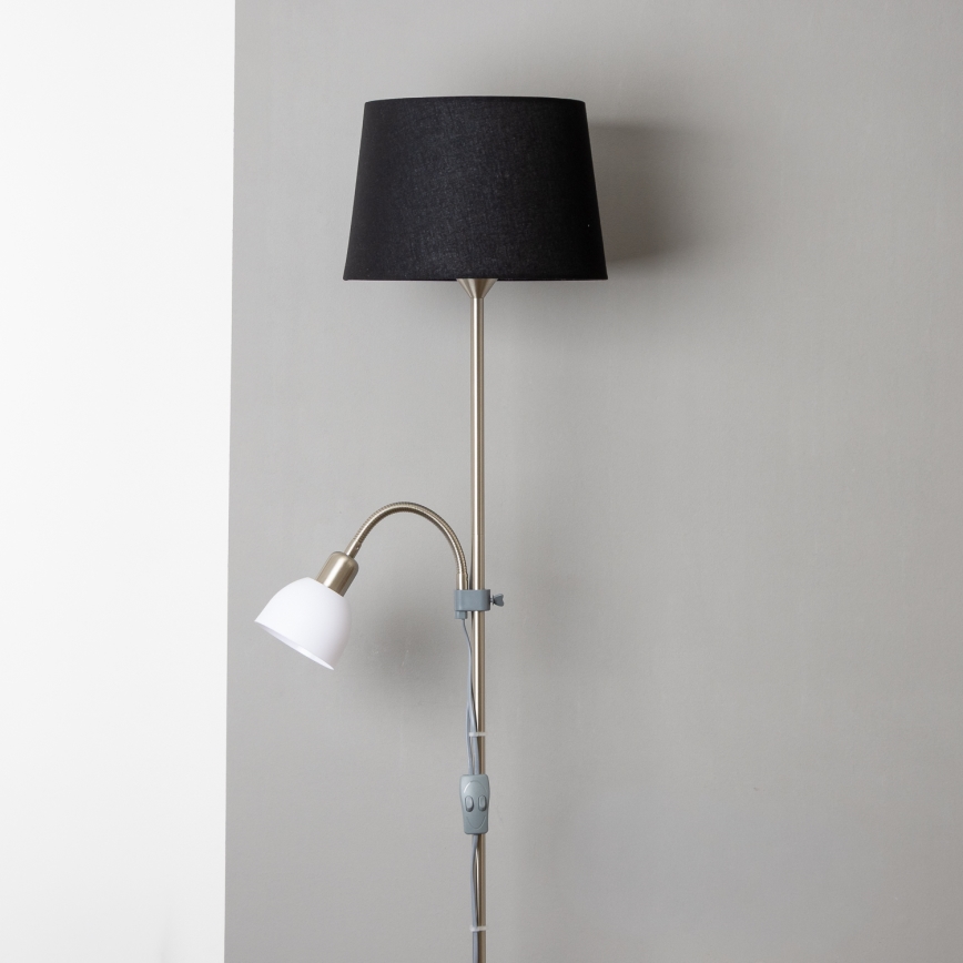 Brilagi - Golvlampa CERIA 1xE27/100W/230V + 1xE14/25W mattkrom/svart