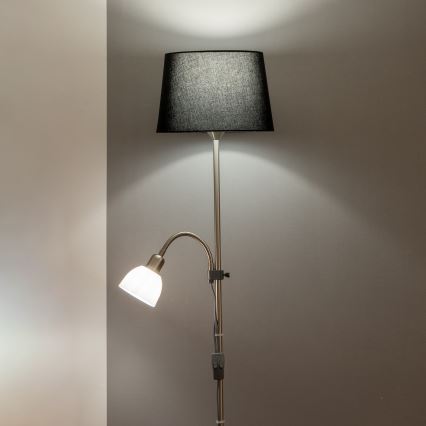 Brilagi - Golvlampa CERIA 1xE27/100W/230V + 1xE14/25W mattkrom/svart